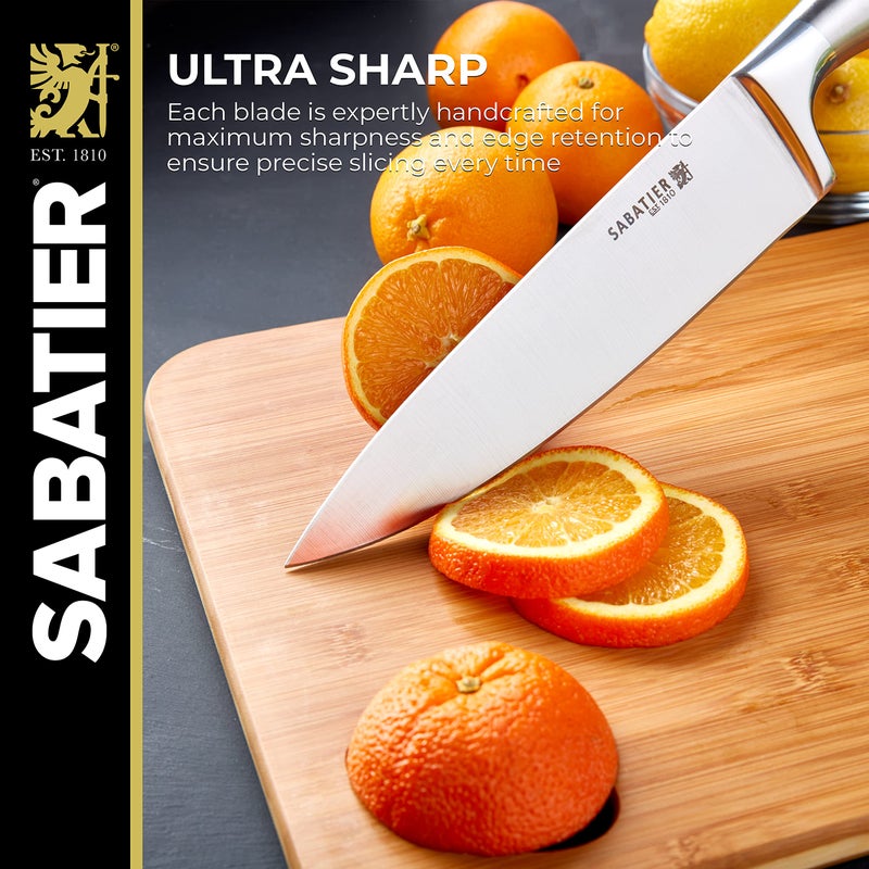 Sabatier 15-Piece Hollow Handle High-Carbon Stainless Steel Knife Block Set, Acacia - Image 2
